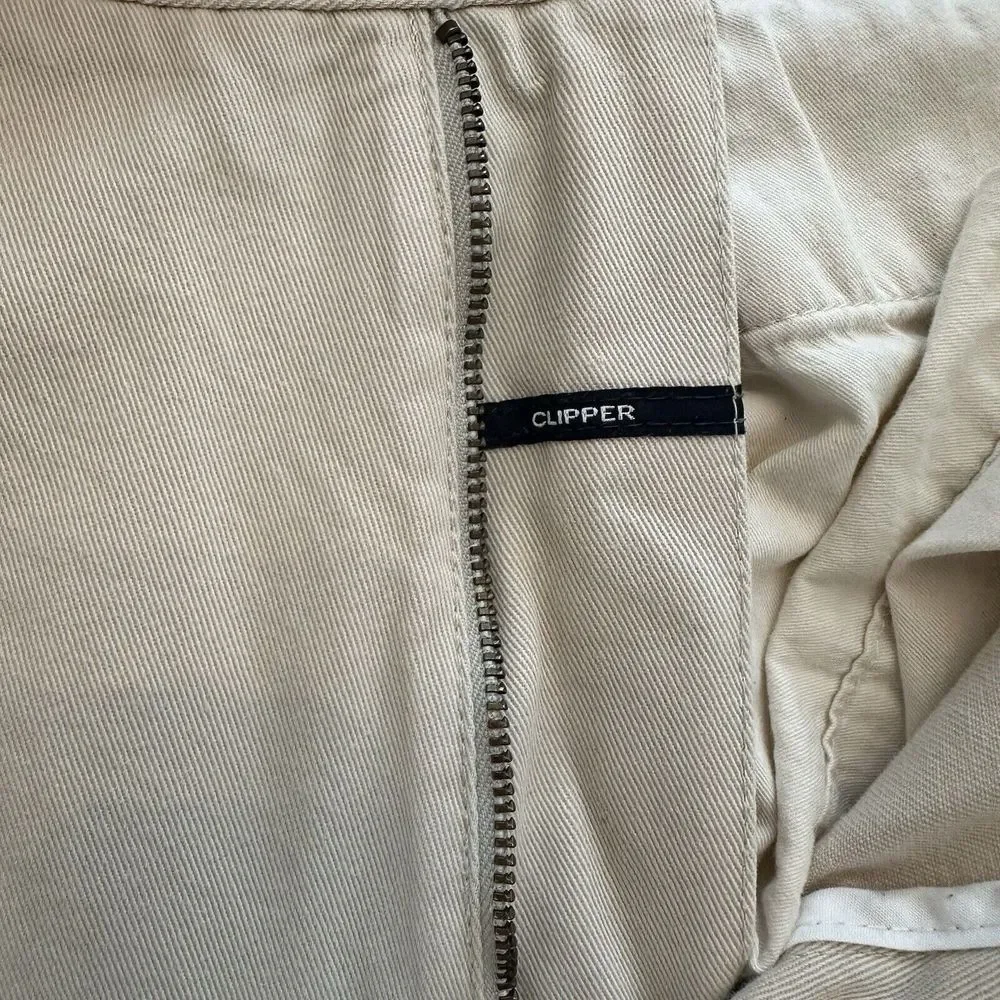 Nautica Clipper 33x32‎ KHAKI Relax Straight Chino Pants Flat Front EXCELLENT